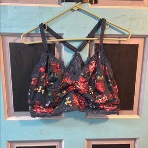 Torrid Floral Lace Bralette - Dark Teal Blue 2X